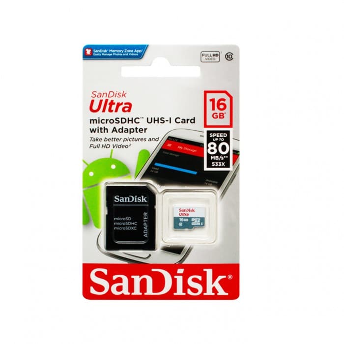 SanDisk microSDHC 16Gb UHS-I Ultra