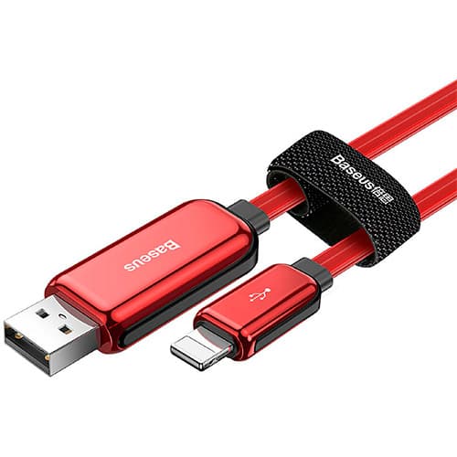 Baseus Glowing Data cable USB For Lightning Red