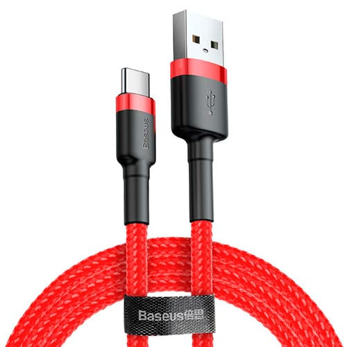 Baseus cafule Cable USB For Type-C 2A 2M Red+Red