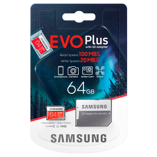 Samsung 64GB microSDXC Class 10 UHS-I EVO Plus