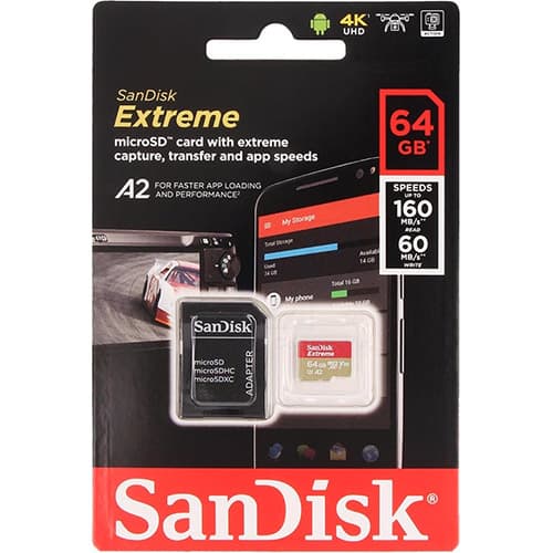 SanDisk Extreme microSDXC Class 10 UHS Class 3 V30 A2 64Gb